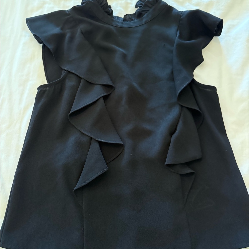 ALI & JAY Black Ruffle High-Neck Sleeveless Top